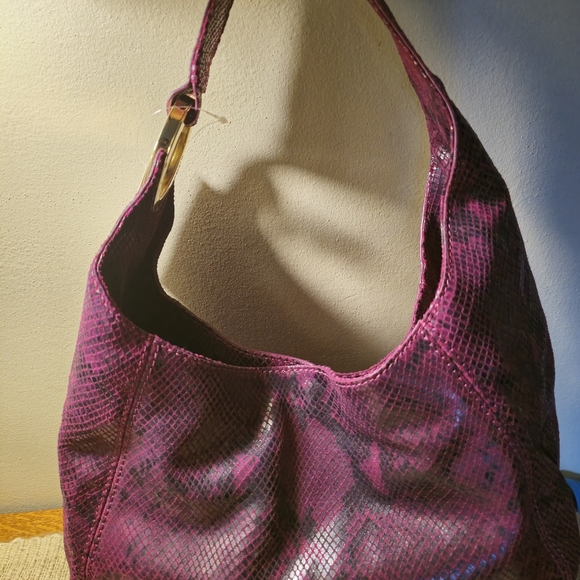 NEW MICHAEL KORS Python Embossed Fulton Hobo Shoulder Bag - Picture 4 of 6